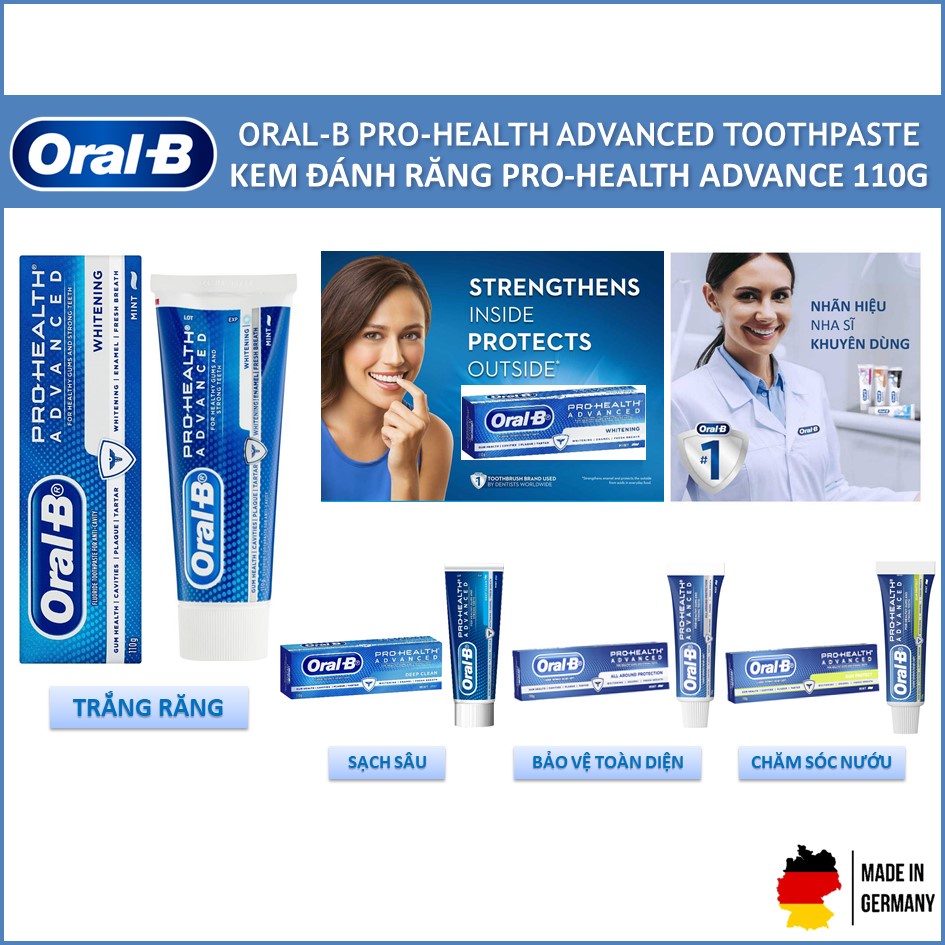 Kem Đánh Răng Oral-B Pro-Health Advance, Kem đánh răng Đức Chính Hãng - Made In Germany 110g