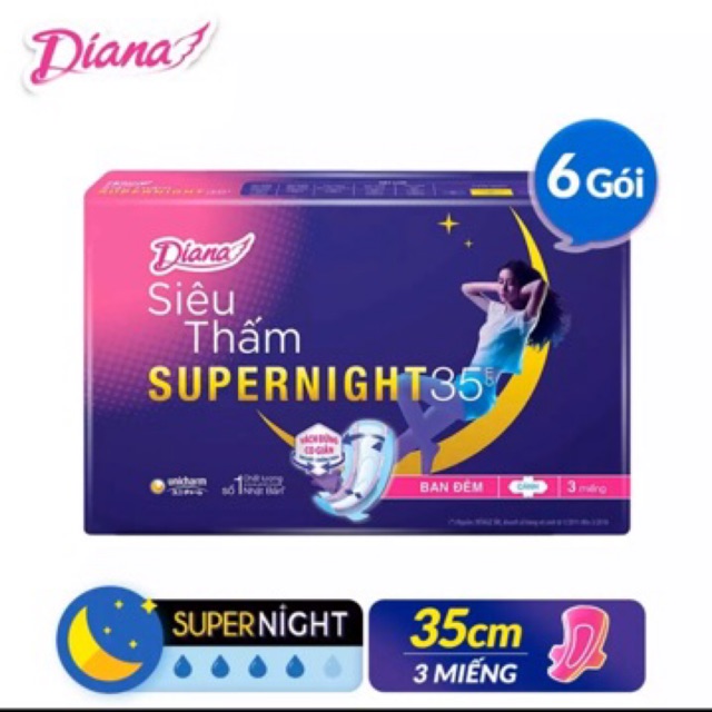 Combo 6 gói diana ban đêm 35cm( 3 miếng/1 gói) Date 2024