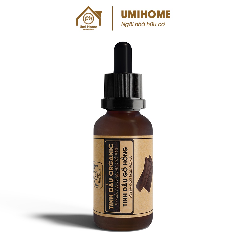 Tinh dầu thơm phòng Gỗ Hồng hữu cơ UMIHOME nguyên chất 10ml