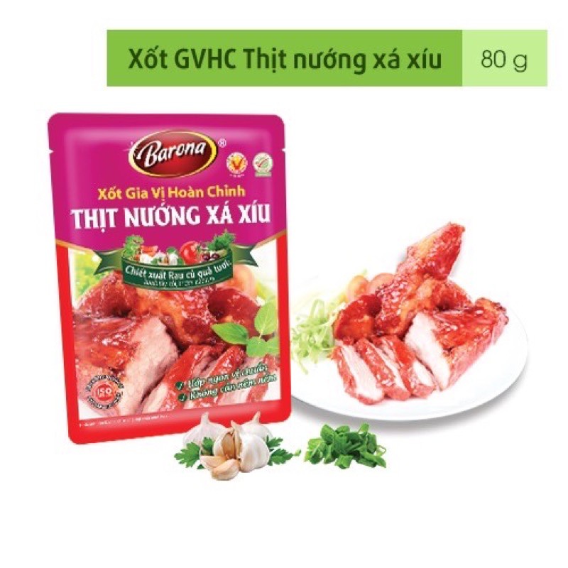 Xốt Thịt Nướng Xá Xíu Gia Vị Hoàn Chỉnh BARONA Thịt Nướng Xá Xíu gói 80g