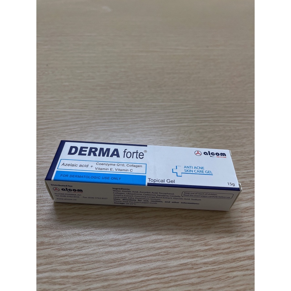 Gel Ngừa Mụn Derma Forte 15g - Giảm Vết Thâm, Làm Sạch Da, Sáng Da