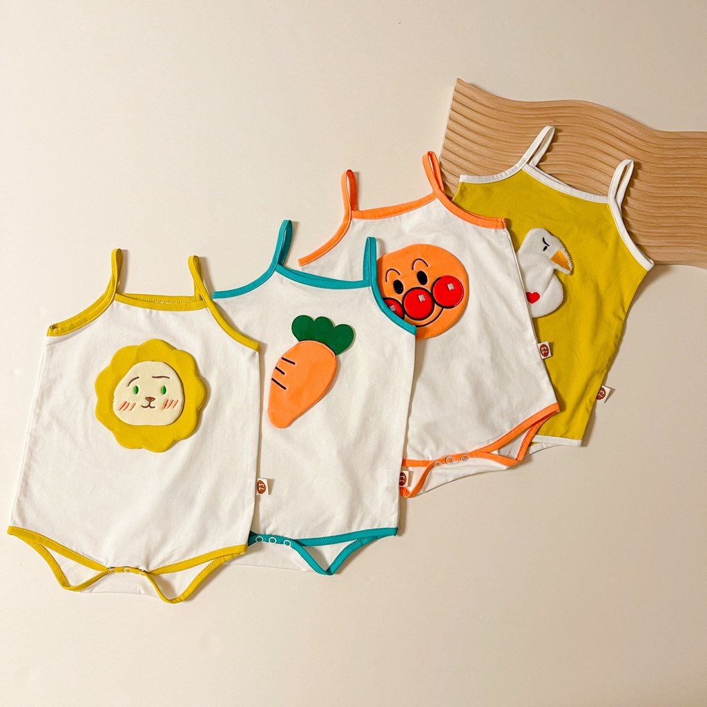 Áo Liền Quần Hai Dây In Hoạt Hình Đáng Yêu Cho Trẻ Sơ Sinh