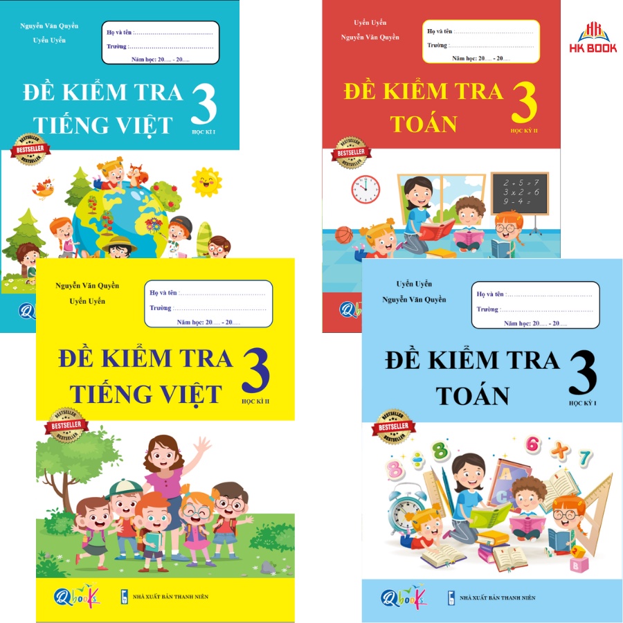 Sách - Combo Đề kiểm tra Toán và Tiếng Việt 3 kì 1, kì 2 (4 cuốn)