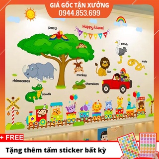 2 Tranh dán tường, giấy decal dán tường cho bé Hàn Quốc, đề can dán tường cho bé, tranh decal dán tường cho bé.