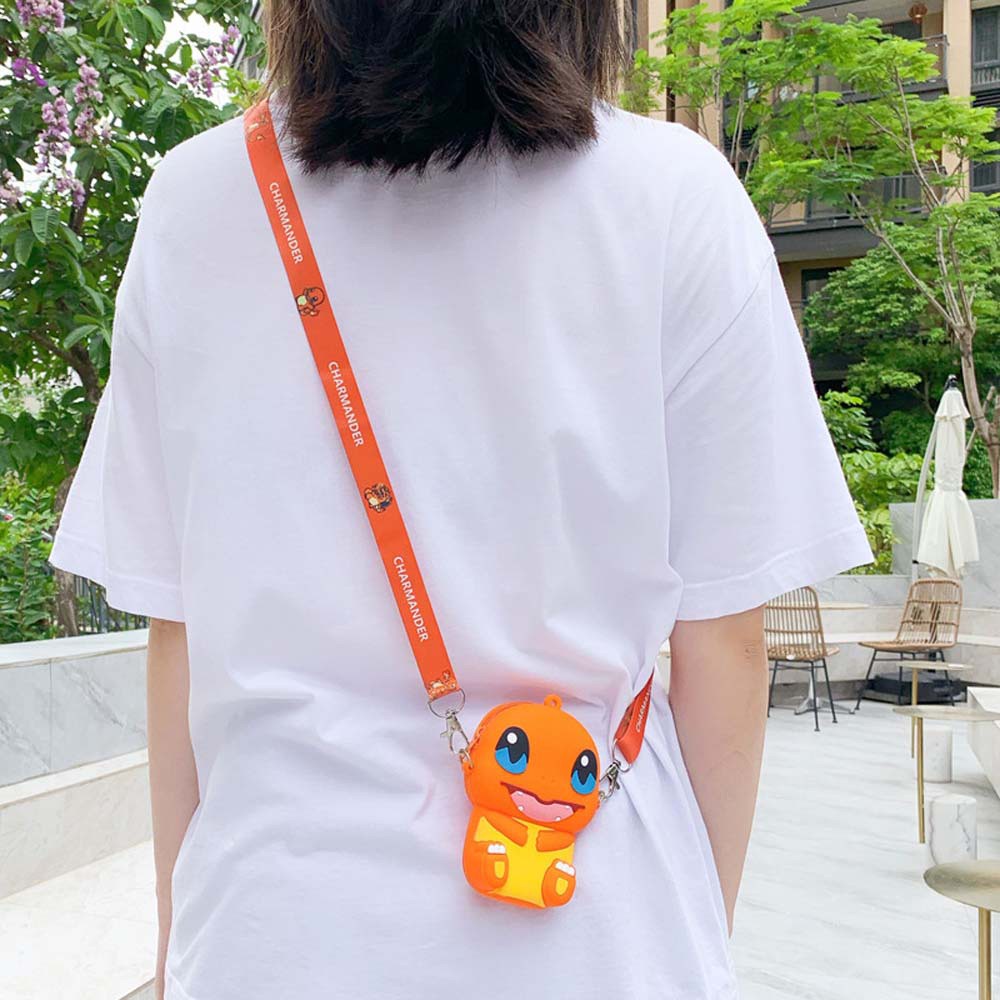 Túi đeo vai đựng tiền xu / tai nghe bằng silicon hình Pokemon Go xinh xắn dễ thương cho bé