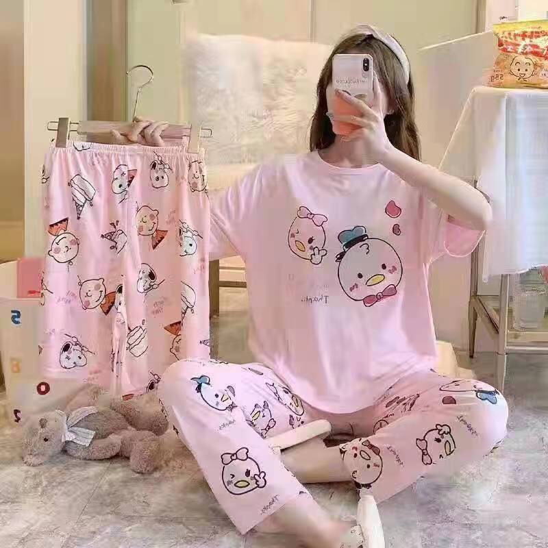 Đồ bộ tay ngắn quần dài - đồ mặc nhà cute phô mai que - bộ tay cộc- MUA QUẦN DÀI TẶNG QUẦN NGẮN CÙNG LOẠI