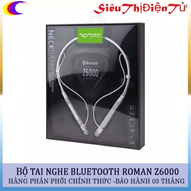 Tai nghe bluetooth Roman Z6000 dòng tai nghe thể thao với giá tai nghe giá rẻ-Tai nghe không dây kết nối bluetooth tiện 