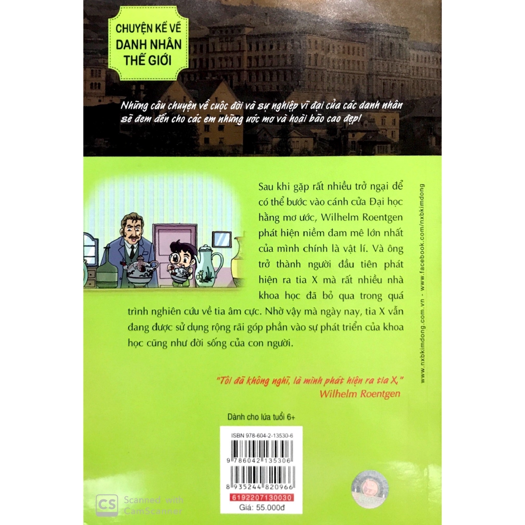 Sách - Chuyện Kể Về Danh Nhân Thế Giới - Wilhelm Roentgen (Tái Bản 2019)