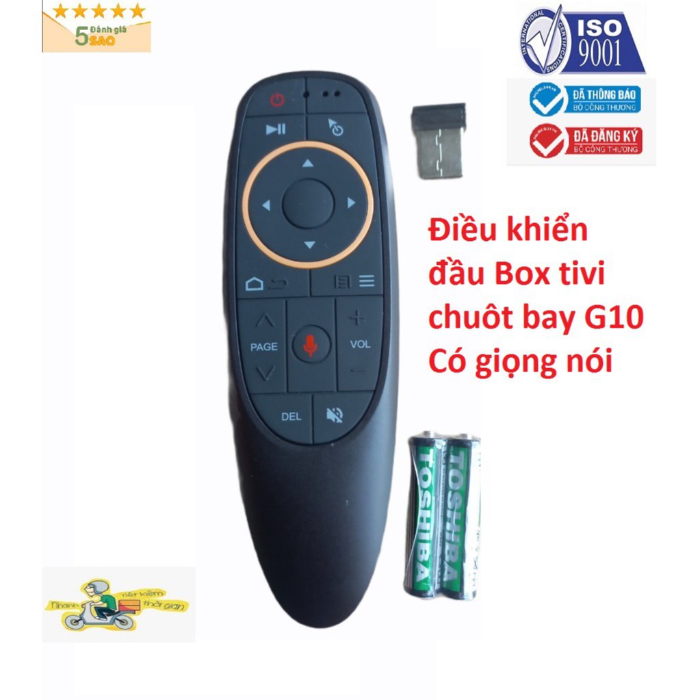 Điều khiển đầu tivi box chuột bay G10 có chức năng giọng nói -tặng kèm pin có bảo hành ,Remote chuột bay G10