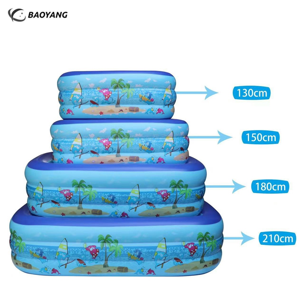 Bể bơi 3 tầng cho bé thành cao, Hồ bơi gia đình cho trẻ và người lớn đủ kích thước kèm miếng vá