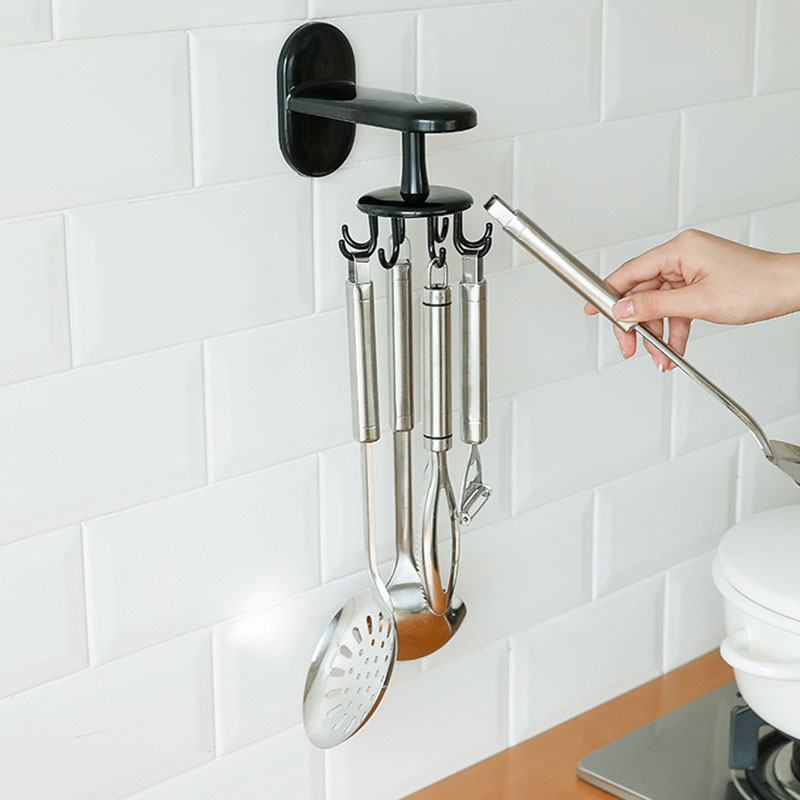 Giá HOUSEEKER Treo Dụng Cụ Nhà Bếp Xoay 8 Móc Xoay 360 Độ Tiện Lợi