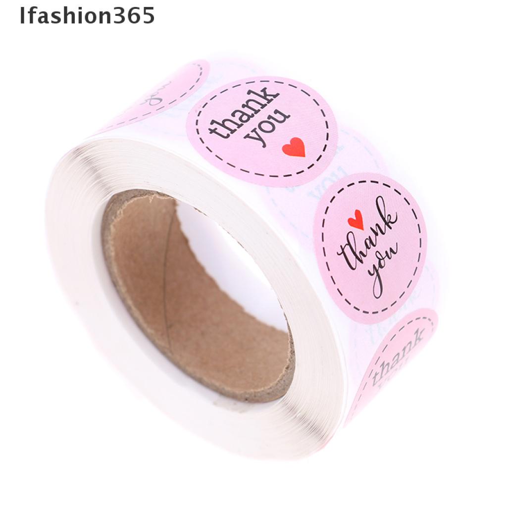 Cuộn 500 Nhãn Dán Chữ Thank You 1 Inch Màu Hồng 365