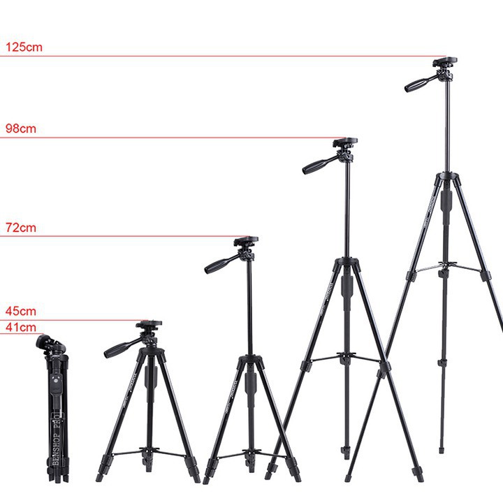 Tripod - Chân đế điện thoại, chân đế máy ảnh Yunteng VCT 5208 kiêm giá đỡ có remote Bluetooth điều khiển chụp từ xa