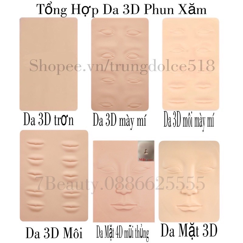 Da giả 3D tập phun xăm, điêu khắc