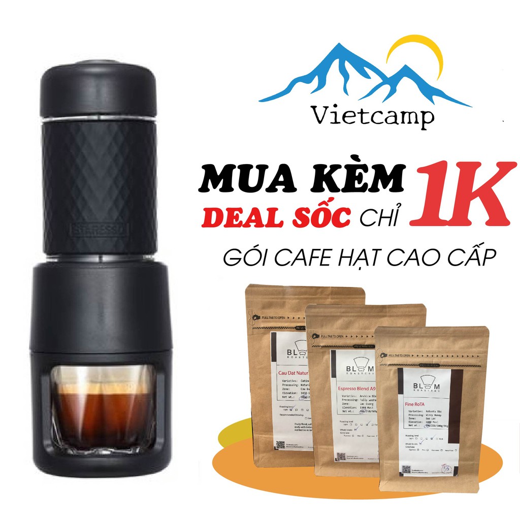 [BẢN 2021] Máy pha cafe cầm tay cao cấp STARESSO BASIC kèm cốc thuỷ tinh - Bảo hành chính hãng 1 năm