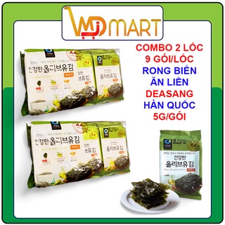 Combo 2 lốc rong biển ăn liền Deasang Hàn quốc lốc 9 gói 5g/gói