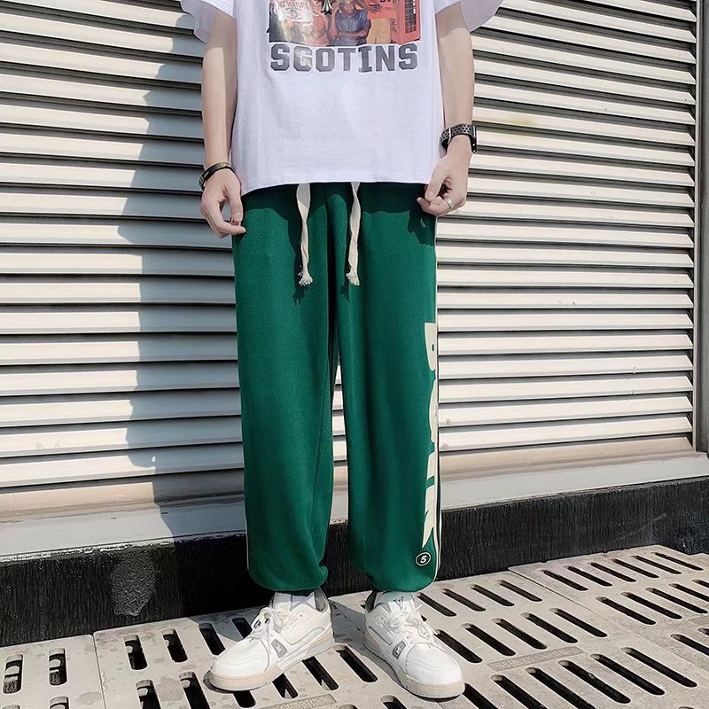 Quần Legging Dây Rút Dáng Rộng In Họa Tiết Phong Cách Hàn Quốc Thời Trang Cho Nam Và Nữ