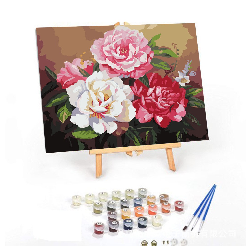 [SẴN]Tranh tô màu theo số, sơn dầu số hóa, TẶNG KHĂN, đã căng khung 40 x 50cm, đủ phụ kiện, có dầu bóng -Moonshop