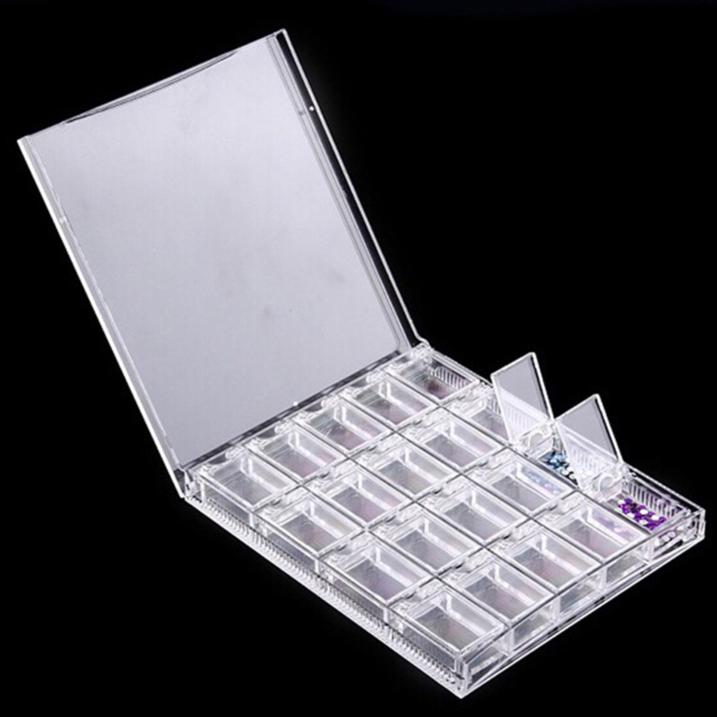 20 Slots Plastic Storage Box Nail Art Rhinestone Jewelry Box Gifts
