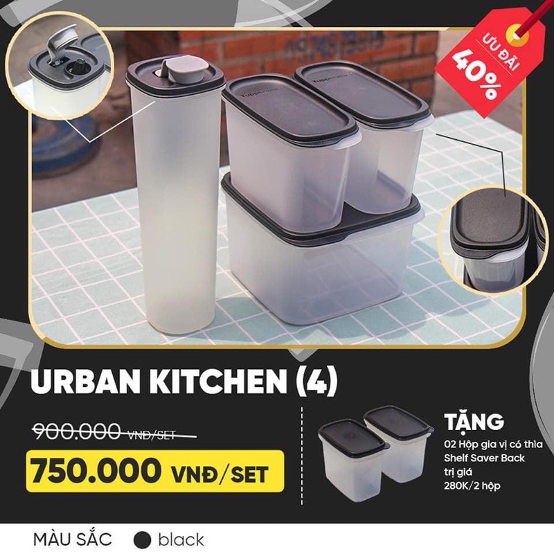 Bộ kệ bếp urban kitchen set 4 hộp