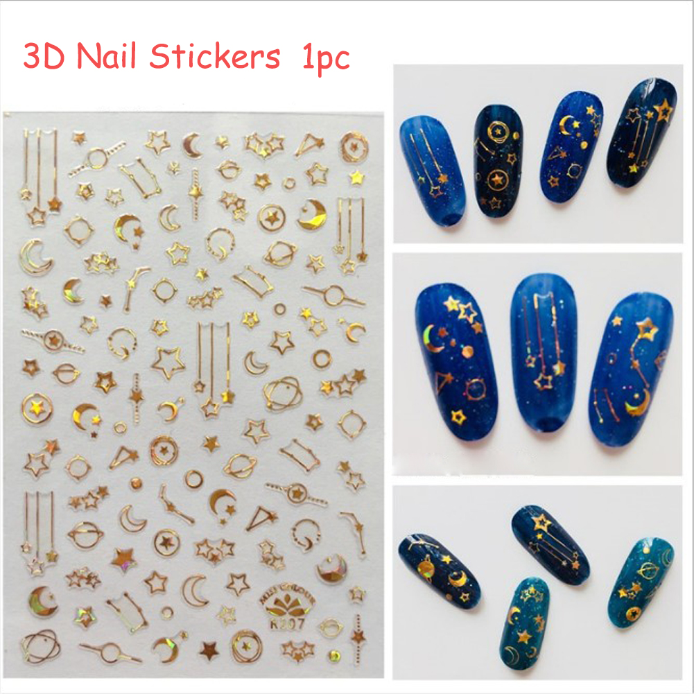 [Hàng mới về] Tấm nhãn dán họa tiết đa dạng 3D tùy chọn để trang trí móng tay nghệ thuật