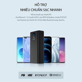 Cục pin sạc dự phòng tương thích Iphone Samsung Xiaomi Oppo, dung lượng 30000mah - 50000mah chính hãng Vivan B40 BenZ St