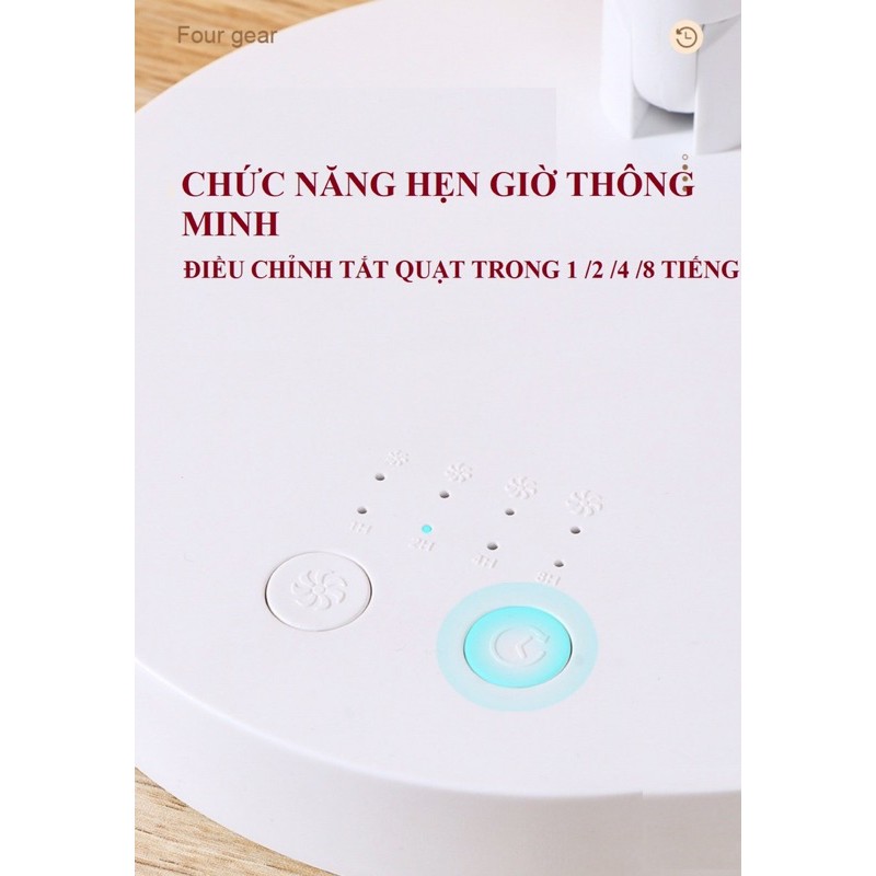 Quạt tích điện pin khủng 7200 mah cỡ lớn gấp gọn có chức năng hẹn giờ