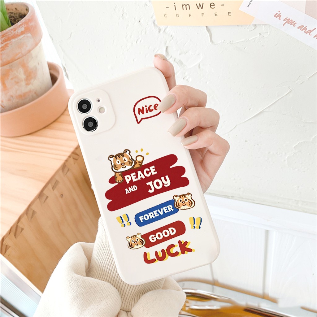 Ốp lưng iphone cạnh vuông Hổ tí hon dành cho iphone 6 đến 14promax - E170