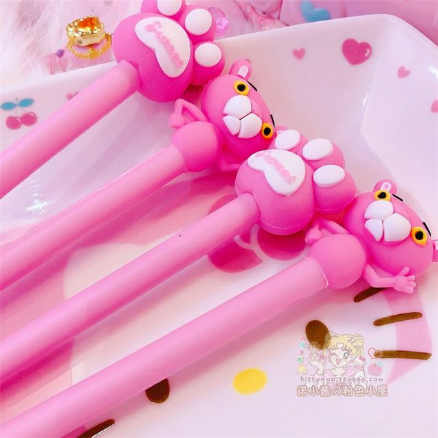 Bút Gel Mực Đen Hình Báo Hồng/Chân Mèo