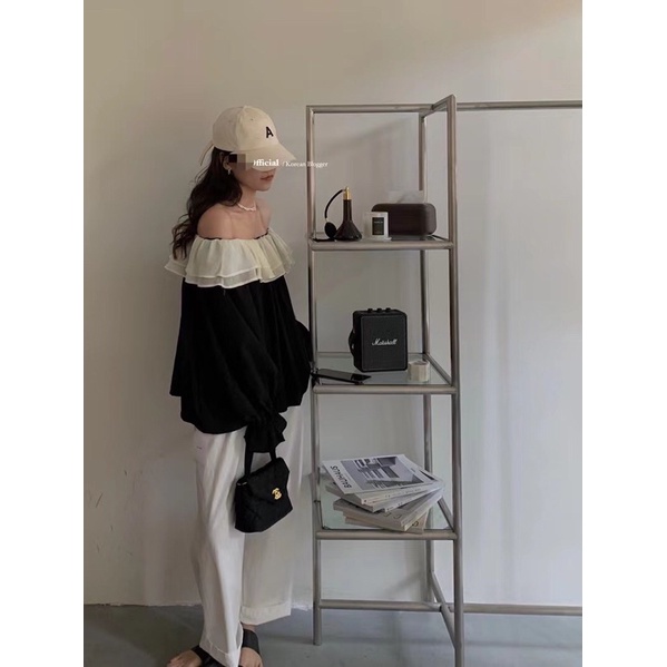 Áo Trễ Vai Viền Bèo Tiểu Thư Theday