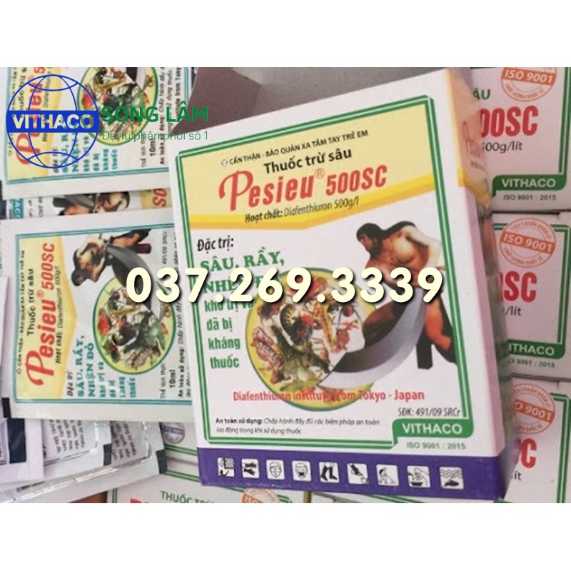 [VITHACO] Thuốc PESIEU 500SC đặc trị bọ trĩ, nhện đỏ, rầy, rệp cho rau màu, hoa, cây cảnh, cây ăn trái [gói 10ml]