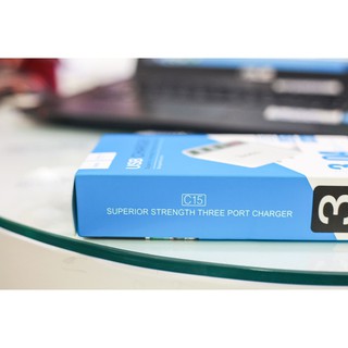 Cốc sạc 3 cổng USB Hoco C15