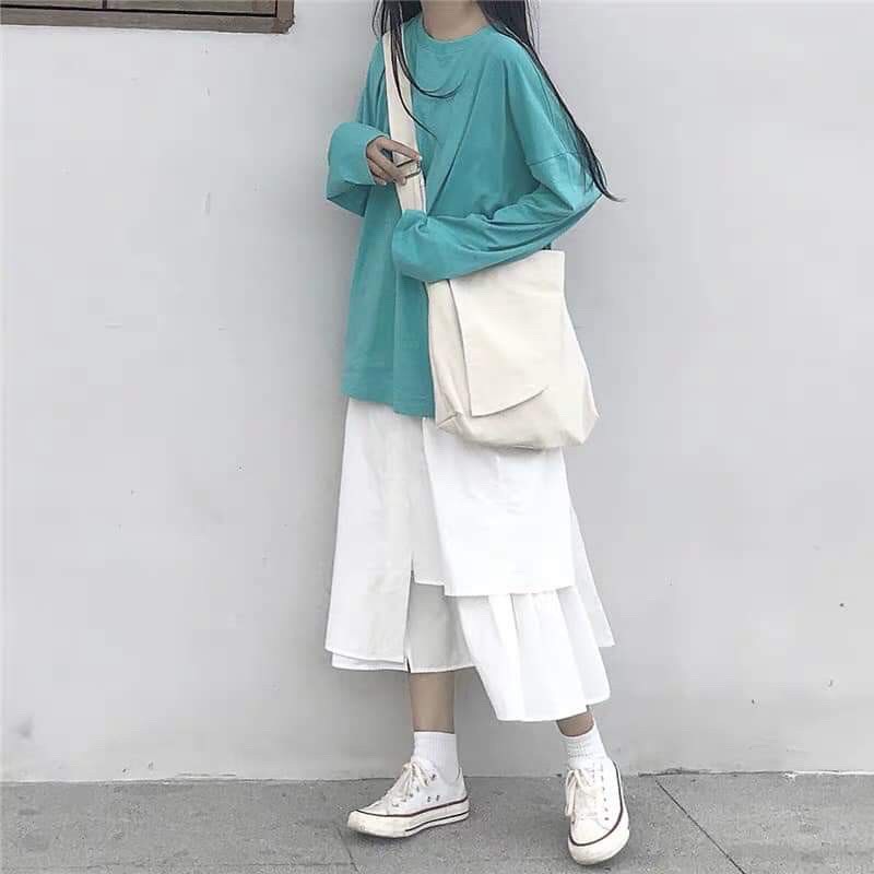 [HOT TIKTOK] Chân váy xòe dài, chân váy Ulzzang dáng dài lệch vạt | BigBuy360 - bigbuy360.vn