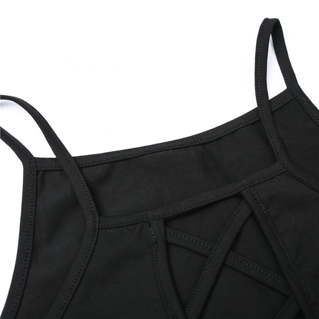 Áo Croptop Dây Đan Chéo Lưng Thiết Kế Quyến Rũ Cho Phái Nữ