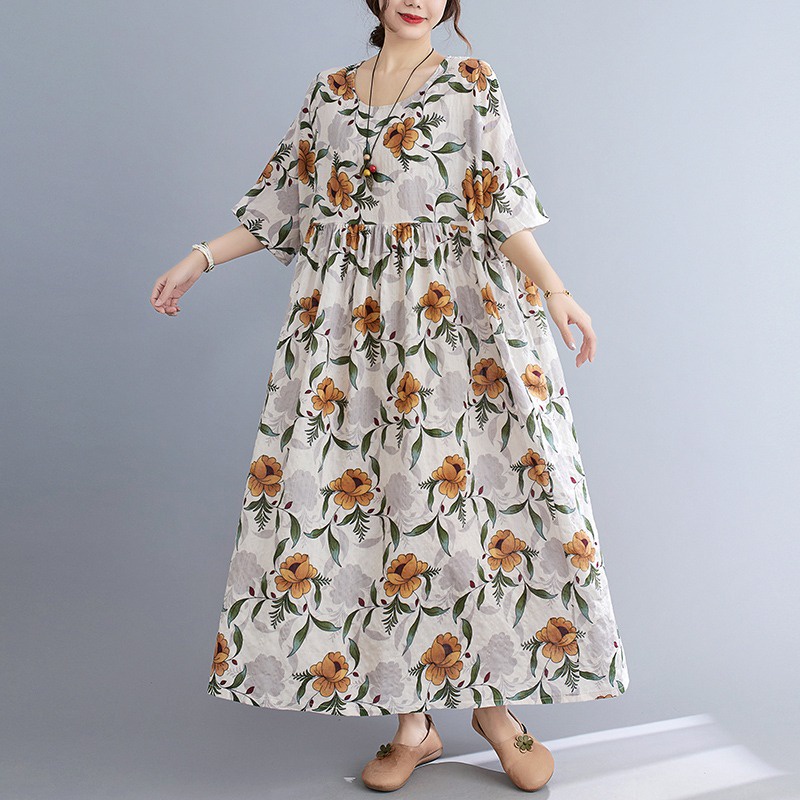 NRVP Mới Đầm Suông Tay Ngắn Thời Trang Cho Nữ Size Lớn