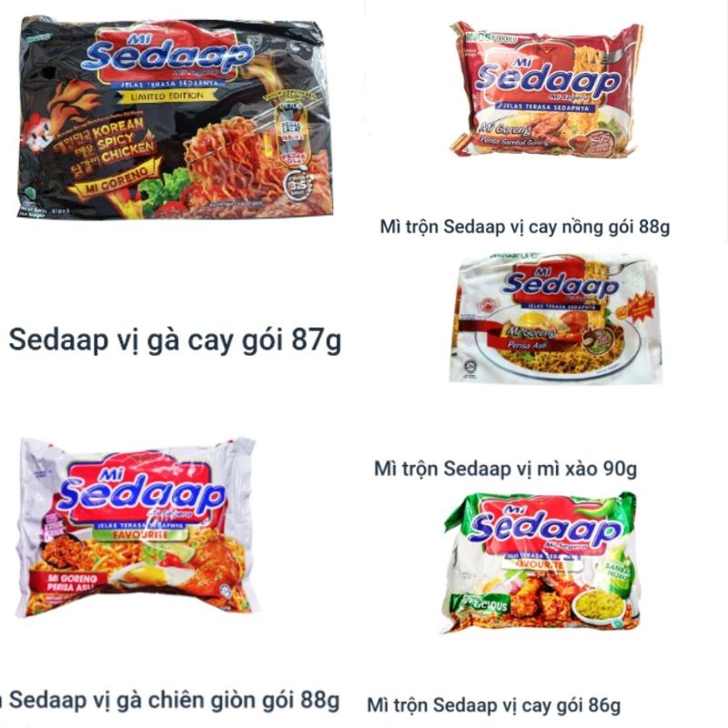 Mì trộn Sedaap đủ 5 vị cho tín đồ thích cay nhiều cấp độ nội địa Indonesia