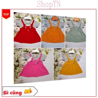 Váy Đầm cho bé cotton đũi hè giả yếm hàng Quảng Châu cao cấp 1-3 tuổi