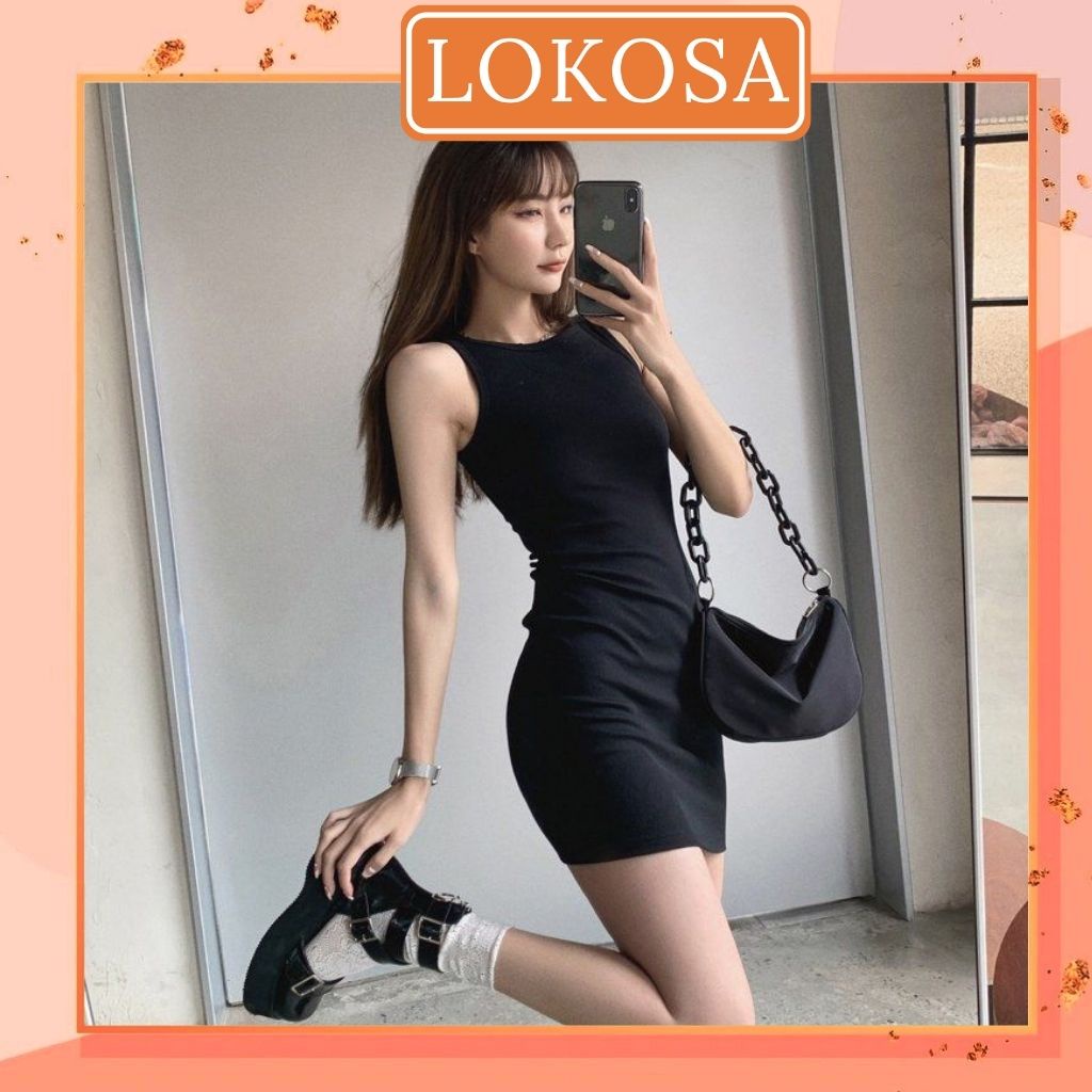 Đầm Body Sexy LOKOSA Váy Ôm Thiết Kế Thun Gân Sexy Năng Động Đi Dự Tiệc Sang Trọng VD066