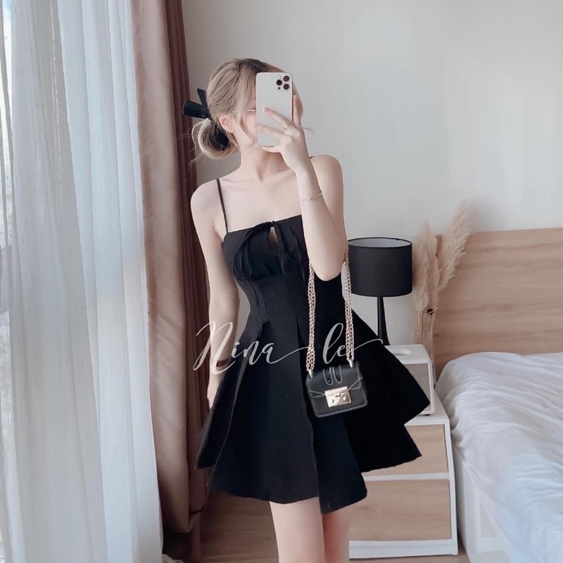 Váy xốp 2s cổ chéo dáng xoè 3 màu V33