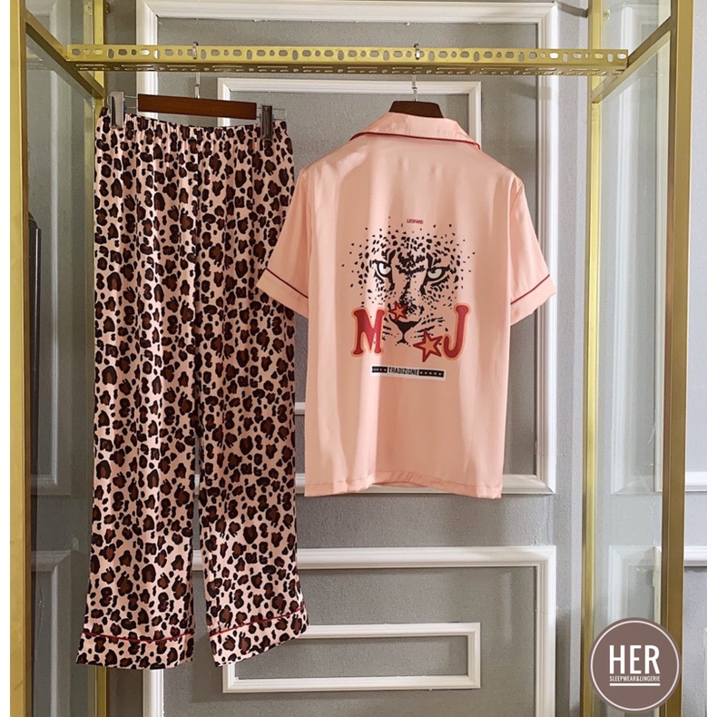 Đồ Bộ Pijama Tay Ngắn Quần Dài Lụa QC Cao Cấp - Her Sleepwear