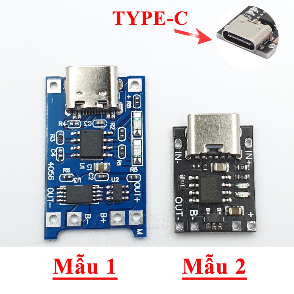 Mạch Sạc Pin Lithium - Li-ion - 18650 TP4056 Có Bảo Vệ Pin Cổng USB TYPE-C