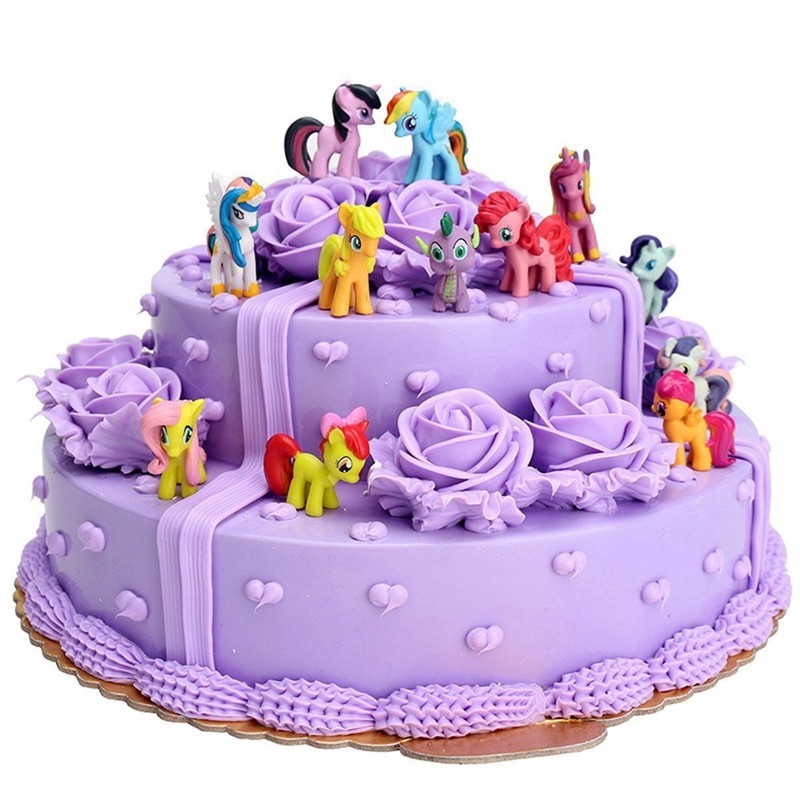 Set 12 phụ kiện gắn trang trí bánh cupcake chủ đề My Little Pony tiện lợi