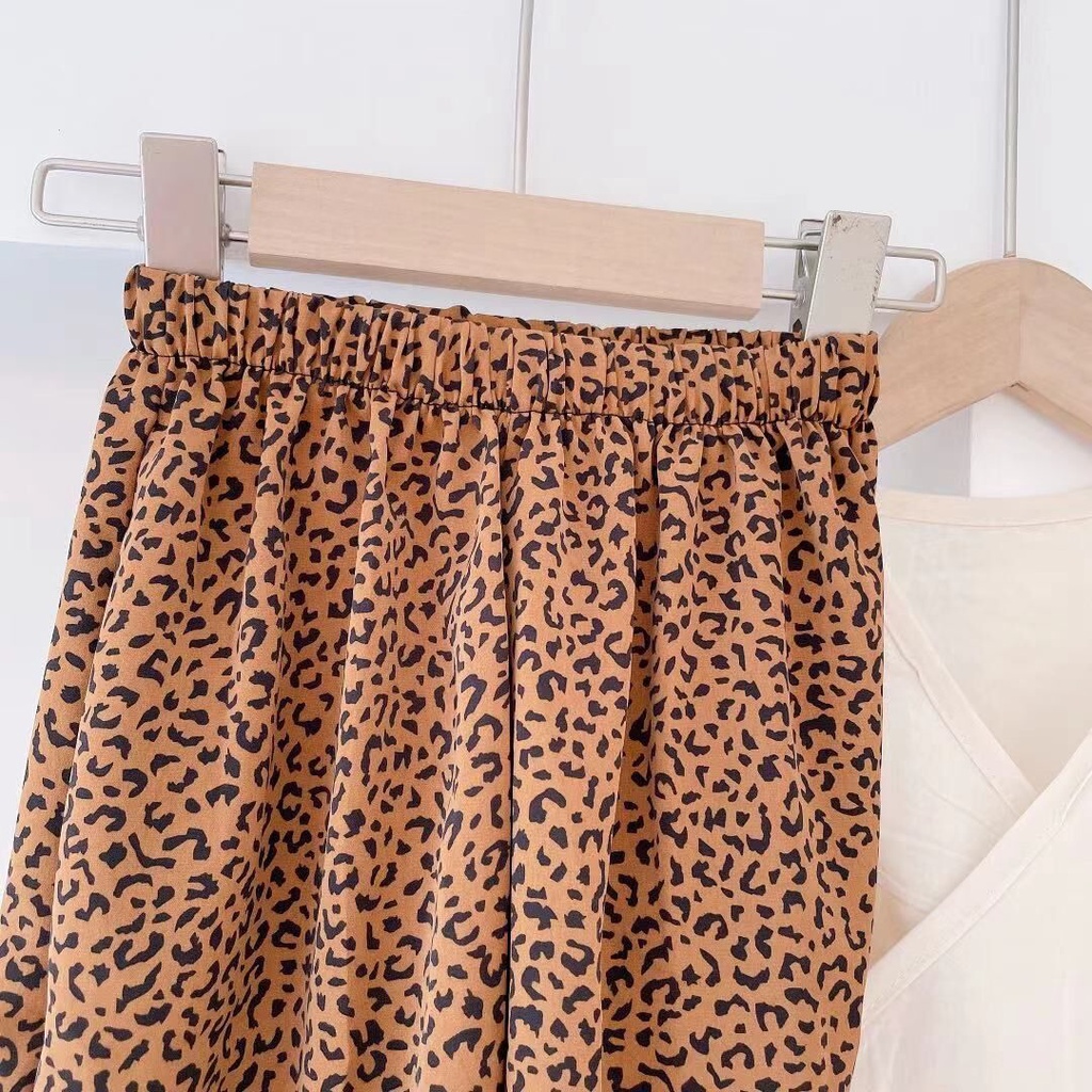 [Babycat] Hàng Có Sẵn Quần Dài In Họa Tiết Da Báo Phong Cách Nhật Hàn Cổ Điển Phong Cách Hàn Quốc Thời Trang Mùa Hè Dành Cho Bé Gái