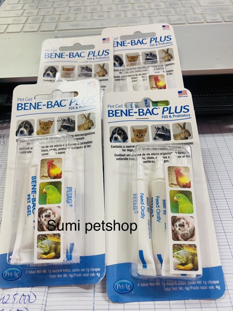 1 tuyp gel bene bac plus men tiêu hoá cho chó mèo , chim thỏ