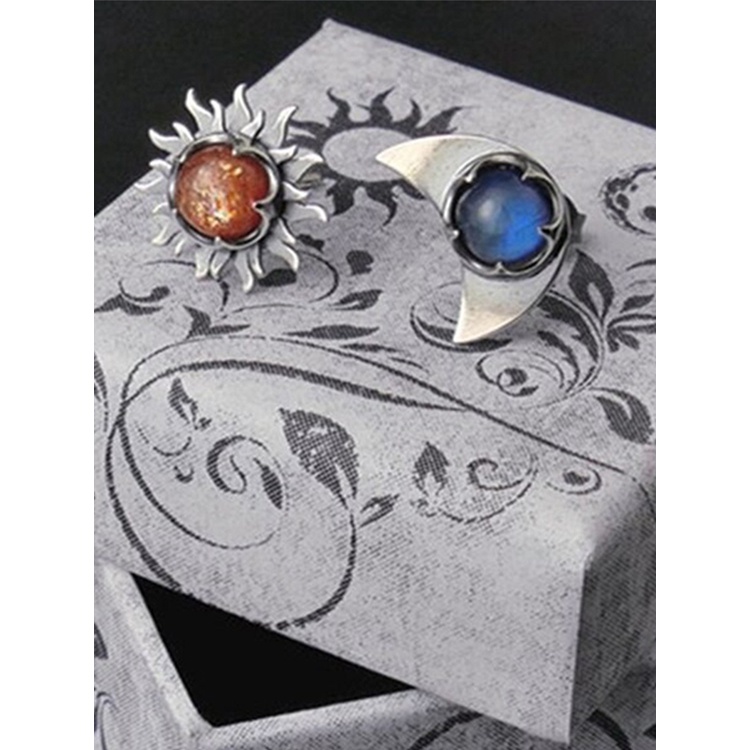 Đôi Khuyên Tai Đính Đá Mặt Trăng Mặt Trăng Thời Trang Cho Nữ