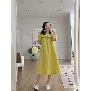 [ CRUSHH STUDIO - ẢNH CHÍNH CHỦ ] D05 - Đầm suông bèo xanh bơ