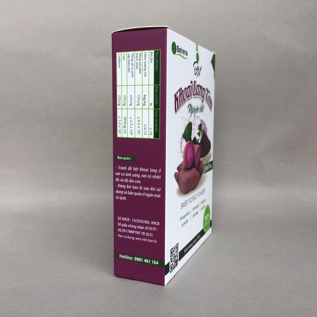 Bột khoai lang tím Behena nguyên chất 100%, bổ sung dinh dưỡng và tốt cho hệ tiêu hóa - Hộp 50g