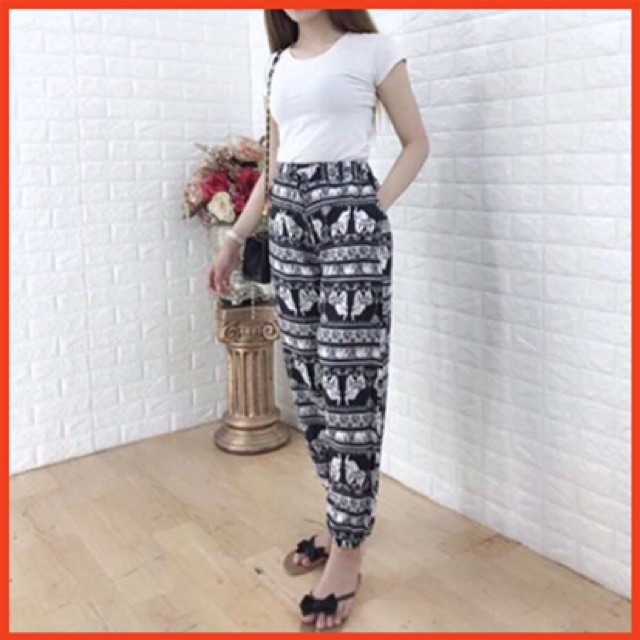 Quần lanh ống rộng bo alibaba 2c | BigBuy360 - bigbuy360.vn