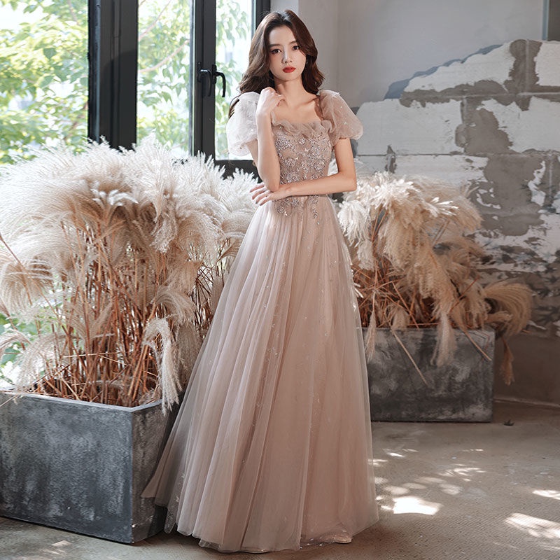 Đầm phù dâu dáng dài ôm vừa vặn thời trang mùa đông phong cách mới cho nữ