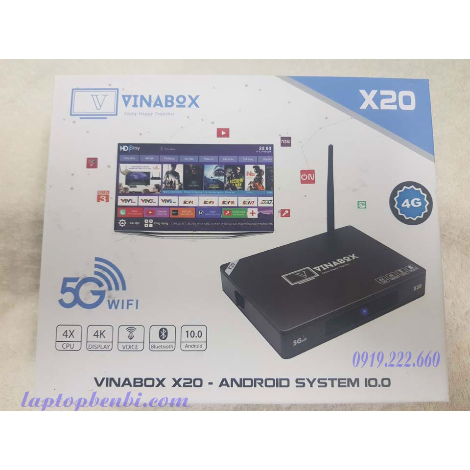 Vinabox X20 - 4G - 32G - Android 10.0 - Biến tivi thường thành Smart TV